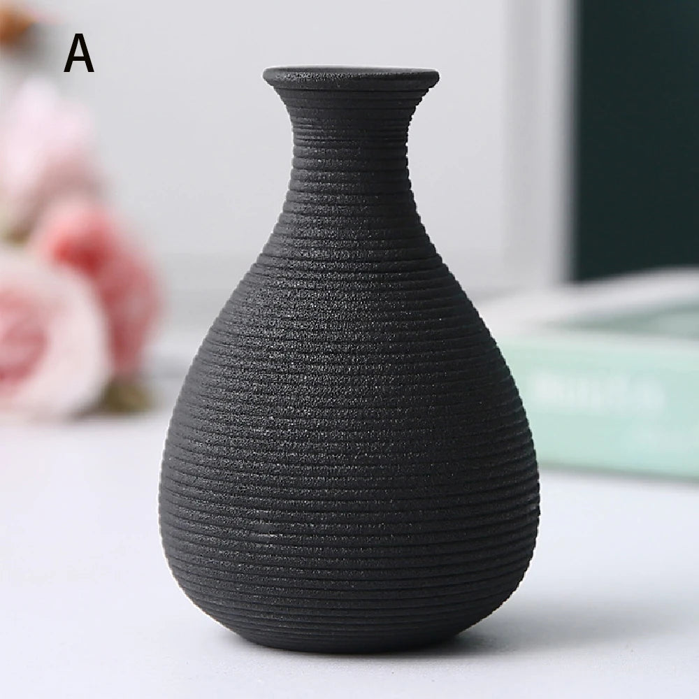 Small ceramic vases, simple home decor, living room decoration, dry flower planters, handicrafts, hydroponic vases