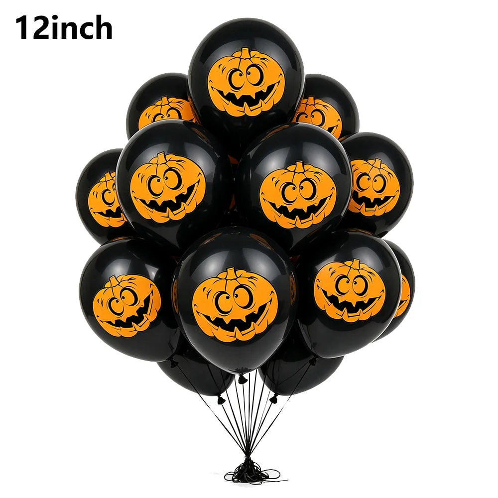 Halloween Black Orange White Latex Balloon Confetti Balloons Bouquet for Birthday Trick or Treat Halloween 2026 Home Decorations