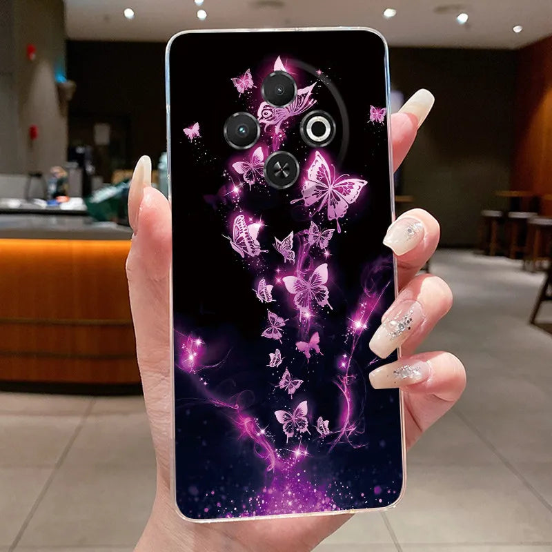 For Tecno Spark 30C Case kl5 kl5n Aesthetic Butterfly Flower Clear Soft Silicone Back Cover Techno Spark 30C Phone Case k15 k15n