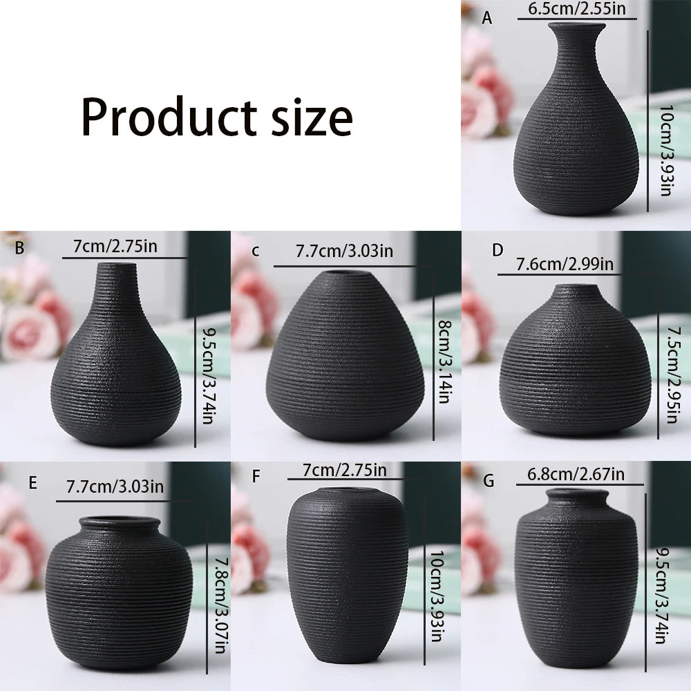 Small ceramic vases, simple home decor, living room decoration, dry flower planters, handicrafts, hydroponic vases