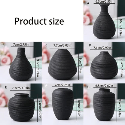 Small ceramic vases, simple home decor, living room decoration, dry flower planters, handicrafts, hydroponic vases