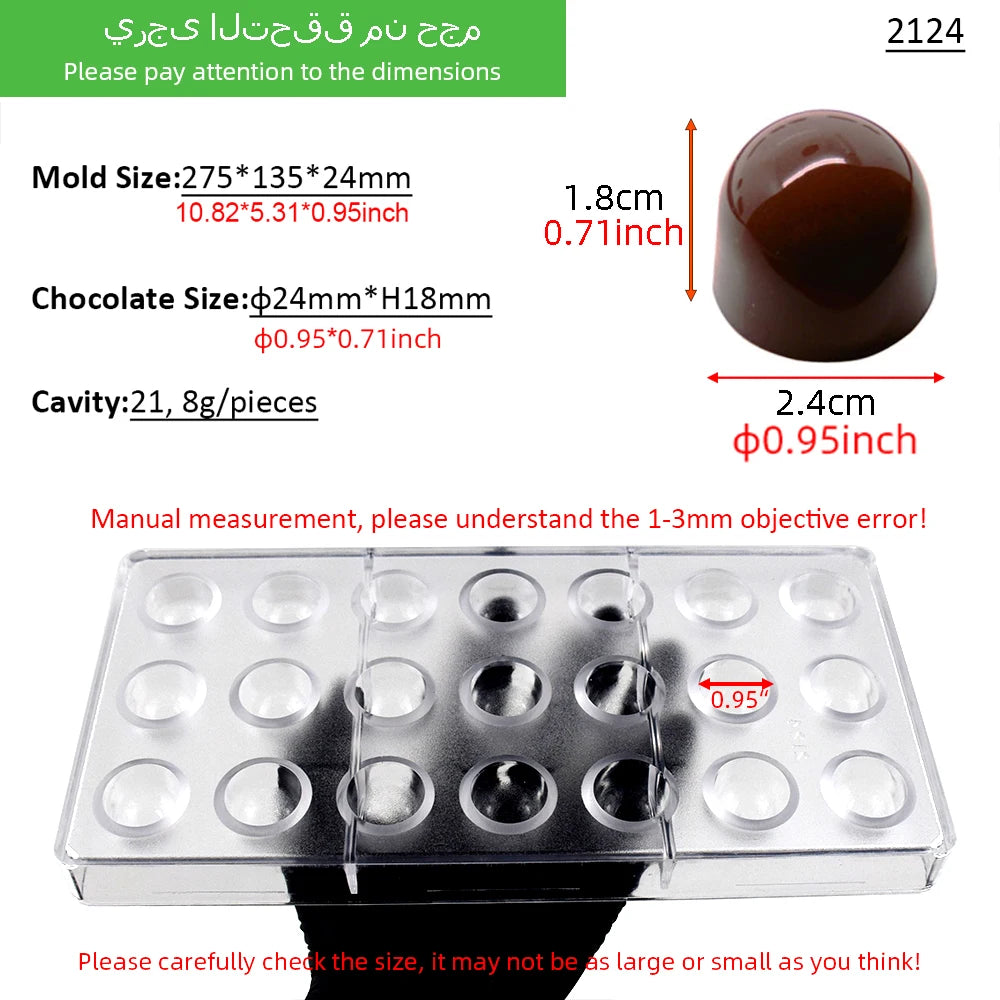 Polycarbonate Chocolate Mould Professional Molds for Candy Bonbons Bar Acrylic Mold Confectionery Baking Pastry Bakery Utensils