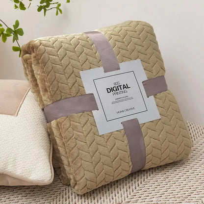 Fluffy Coral Velvet Blanket Flannel Plush Comfortable Thickened and Warm Soft Sofa Throw Blanket for Air-Conditioned Room Luxury