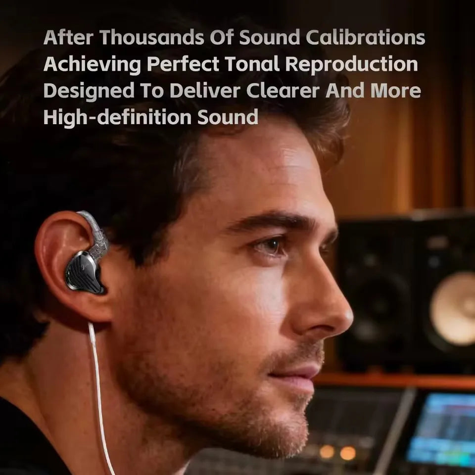 GK KUNTEN Dynamic Drive Headphones HIFI Heavy Bass Earbuds Sports Metal Headphones Detachable Headphones Gaming Headset Type-C