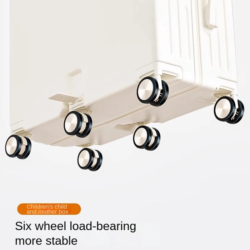 Children's Luggage Can Sit Ride Suitcase Six Wheel Luggage Set Luggage with Cup Holder Travel Suitcase