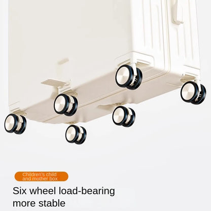 Children's Luggage Can Sit Ride Suitcase Six Wheel Luggage Set Luggage with Cup Holder Travel Suitcase