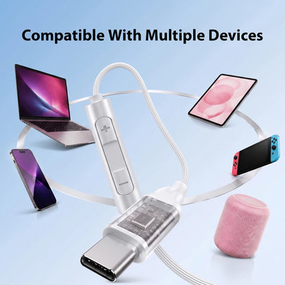 Type C Headphones For Samsung Galaxy S26 S25 S24 S23 Ultra Wired Earphones A57 A56 A55 A35 Z Fold 5G 3.5mm Jack Earbuds Headsets