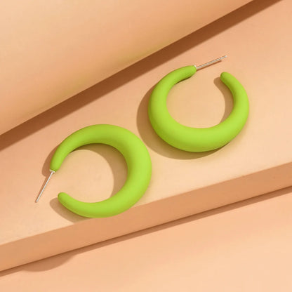 Simple Big Round Star Heart Hoop Earrings For Women Geometric Plastic Exaggerated Earring Hyperbole Trendy Ring Earrings Jewelry
