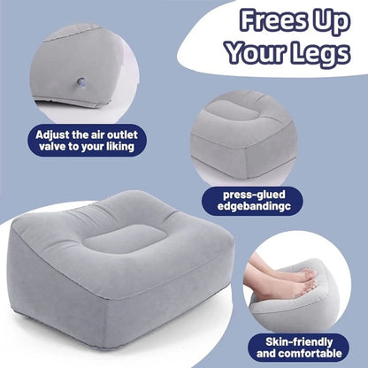 Inflatable Footrest Pillow PVC Foot Rest Air Pillow Cushion for Travel Office Home Leg Up Relaxing Feet Tools Under Desk