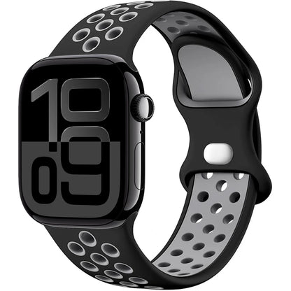 Silicone Strap For Apple Watch 11 10 9 8 7 46mm 45mm 42mm 41mm Ultra 3/2 49mm Breathable Bracelet Wristband iWatch 6 5 4 SE 44mm