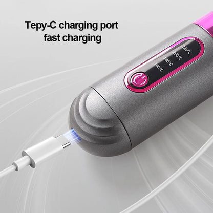 Cordless Hair Straightener Lightweight Hair Straightener Brush USB Rechargeable Hair Brush Intelligent Negative Ions Hot Brush