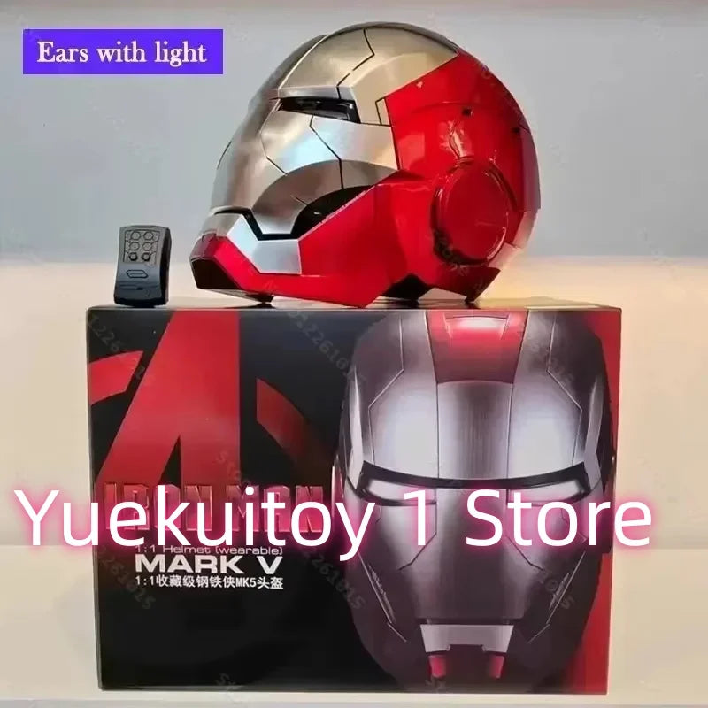 Newly Upgraded Iron Man Helmet Mk5 Mk50 Mk17 Wearable Voice Controlled Opening And Closing Classic Collectible Ornaments Gifts