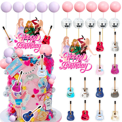 LaVenty  Singer Birthday Cake Decoration 1989 Girl Cake Topper Party Decorations Birthday Girls Theme Photo Backdrop Era Party