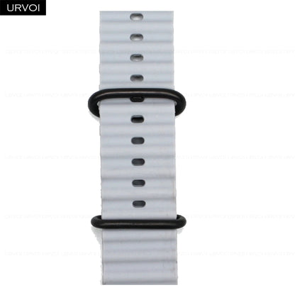 URVOI Ocean Band for Apple Watch Ultra 4 3 2 Strap Series 12 11 10 SE Sport Band for iWatch Silicone Wristband Black Buckle 49mm