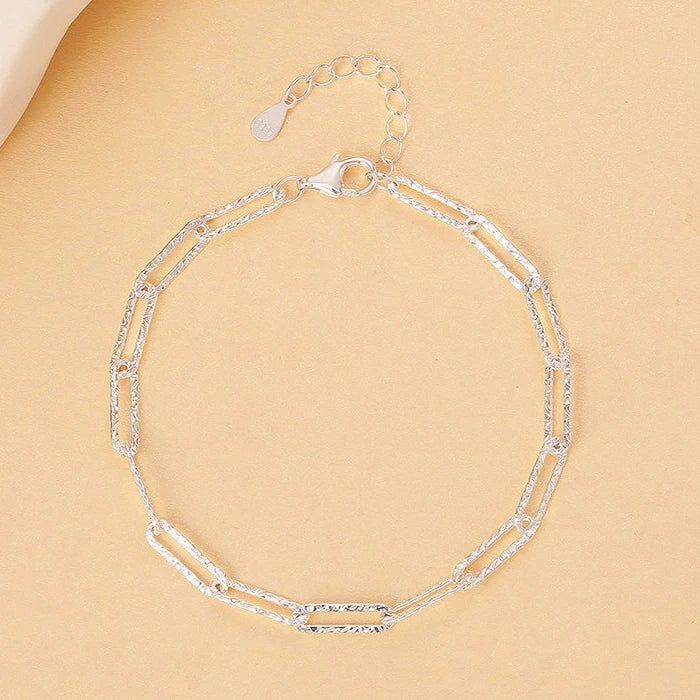 925 Sterling Silver Hollow Heart Bracelets for Women Girls Vintage