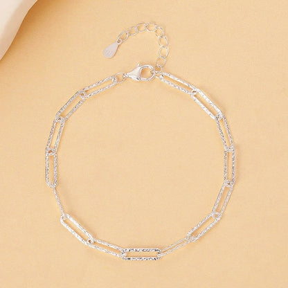 925 Sterling Silver Hollow Heart Bracelets for Women Girls Vintage