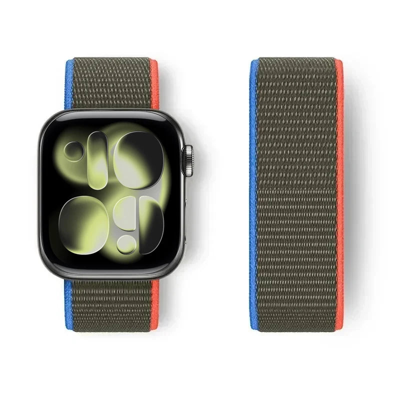 Nylon Loop for Apple Watch Band S11 46mm 40mm 44mm 45mm 42mm 41mm 49mm Smart Belt Bracelet for IWatch 11/10/9/8/7/6/SE/5/4 Strap