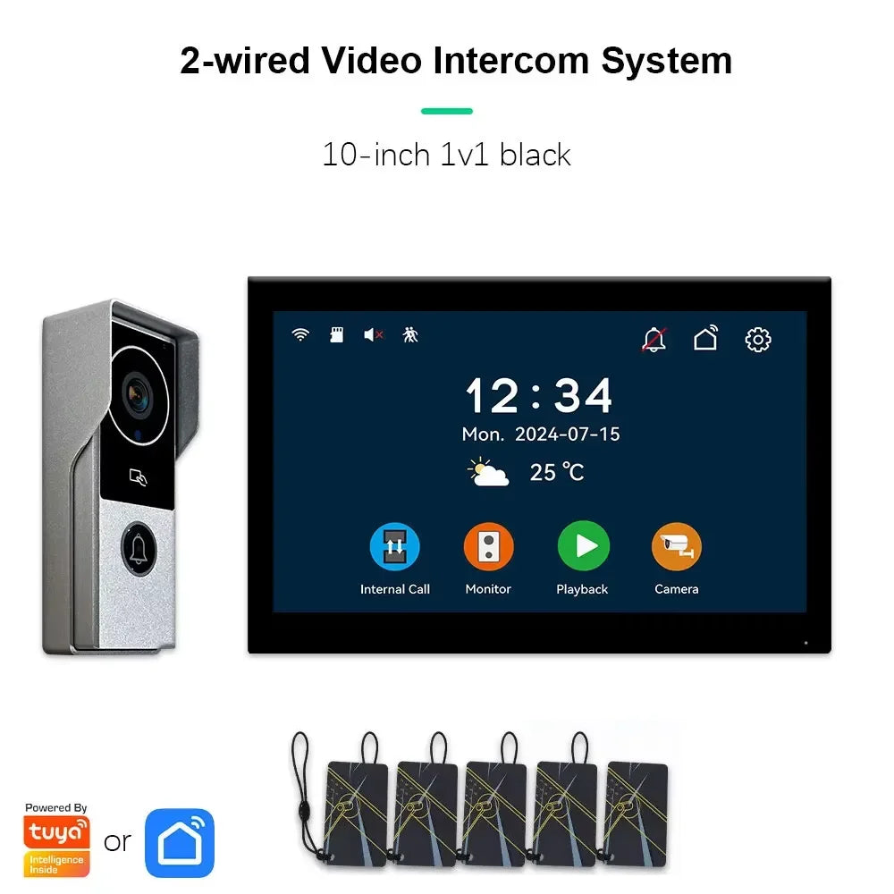 ANJIELO SMARTANJIELO SMART 10 Inch Vide10 Inch Doorbell Video Camera System with 7 Door Lock Intercom - Home Security Protection