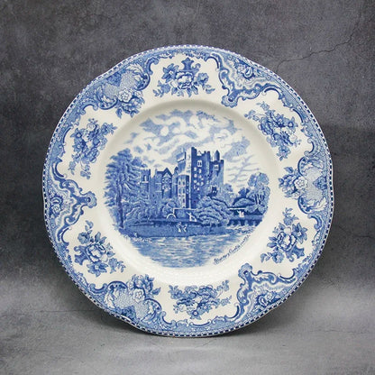 The Blue Britain Castles  Dinner Set European Style Dinner Ware Ceramic Breakfast Plate Beef Dishes Dessert Dish Soup Bowl