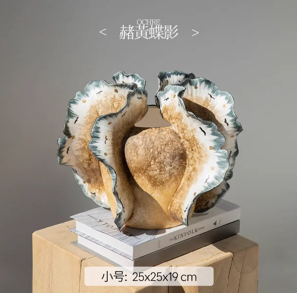 Art Ceramic Vase Desktop Ornament Flower Arrangement Artistic Flower Vessels Hydroponic Vases Decorative Vase Dried Flower Vases