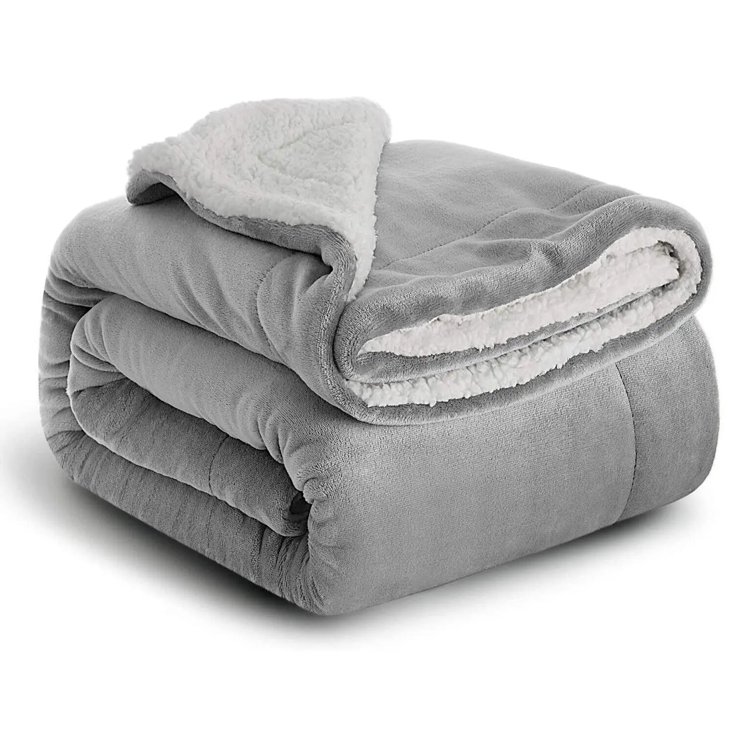 Sherpa Fleece Blanket Throw Black Soft Reversible Thick Plush Blankets Microfiber Winter Bed Blanket for Camping Couch Sofa