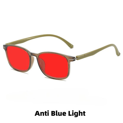 Fashionable Color Blocking Night Vision Blue Light Blocking Glasses Orange or Red Lenses for Computer Gaming Protective Eyewear
