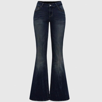 2026trendy Y2K Style Flare Jeans for Women Dark Wash Skinny Fit with