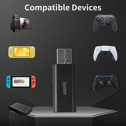 USB Wireless Receiver For Nintend Switch PC PS4 PS5 Controller Laptops Adapter USB Receiver Bluetooth 5.3 Wireless USB Adapter