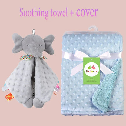 Custom Embroidered Name Minky Baby Blanket & Bunny Comforter Set Personalized Newborn Security Blanket Baby Shower Gift