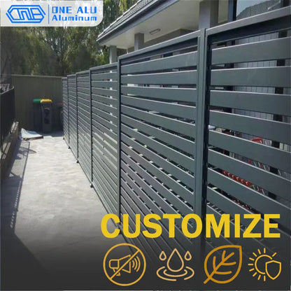 Outdoor Aluminum Louver Fence Panels Aluminium Privacy Fence Modern Heavy Duty Garden Yard Louvered Fencing Customizable