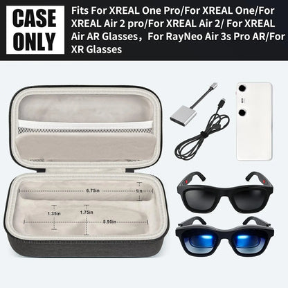 AR Glasses Case for XREAL One Pro / One /Air/2/Pro, for RayNeo Air 3s /Pro Smart Glasses, Hard Box Holds for Beam Pro 3 Box Only