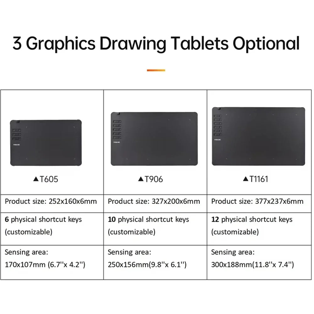 TABLIKE Graphics Tablet for Drawing, Ultra-thin Art Sketch Digital Pad with Battery-free Stylus 8 Pen Nibs 8192 Levels Pressure