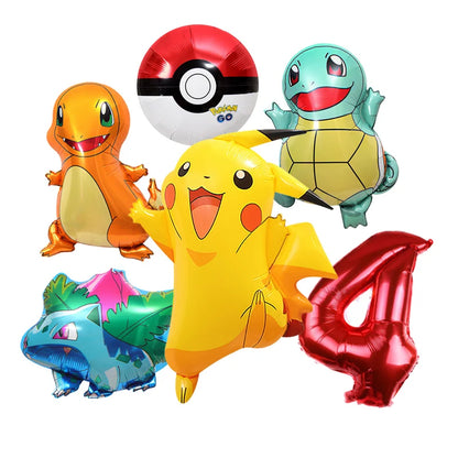 Pikachu Cartoon Balloon Garland Kit Lightning Foil Balloons Kids Birthday Party Supplies