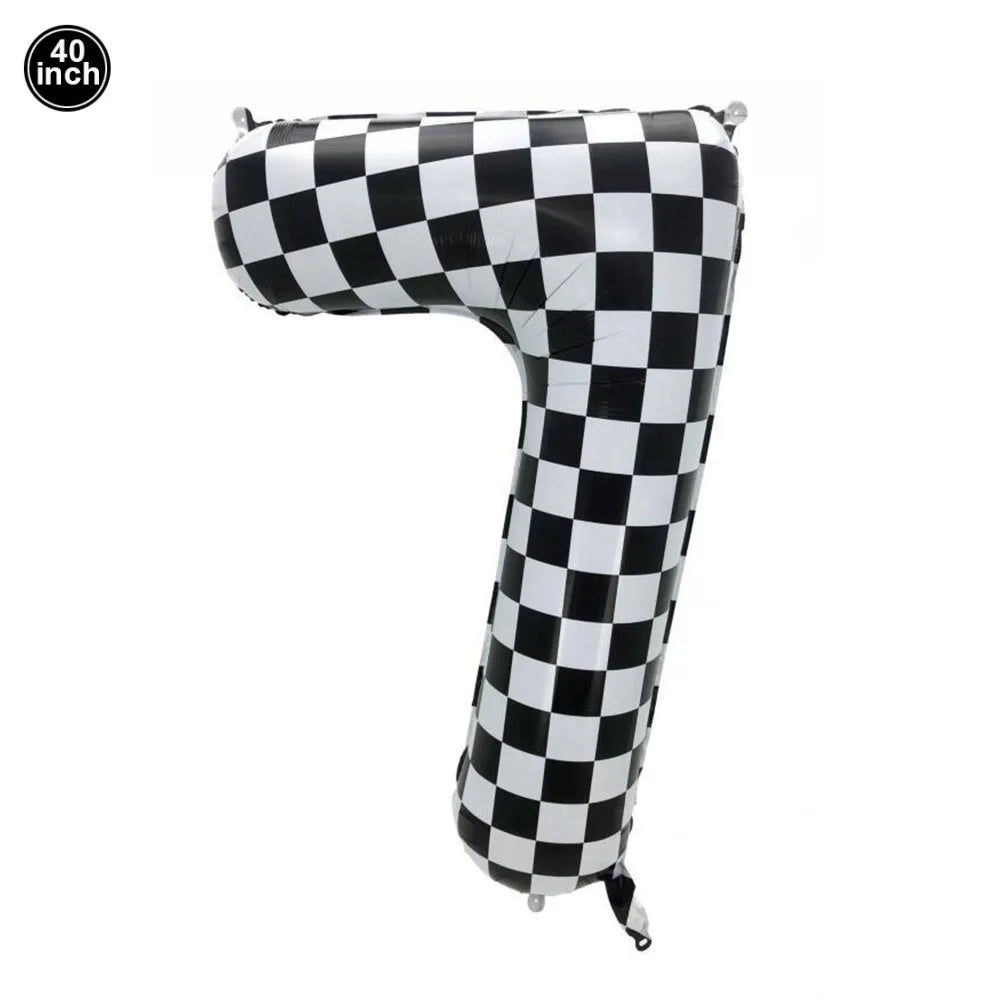 40'' Number Race Car Balloon Racetrack Balloon Truck Bike Wheels Tire Racing Car Theme Party Supplies Boys' Birthday Party Favor