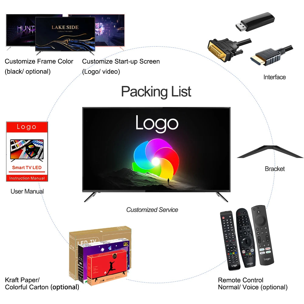 32inch HD LED 4K Smart Android TV for Hotel Use with Projection
