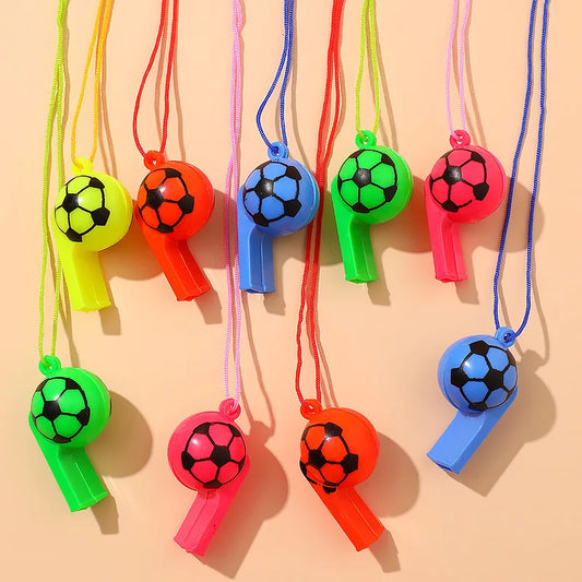 10/30/50Pcs Soccer Party Gifts Whistles Noise Maker Toy Kids Sports Football Theme Birthday Party Pinata Goodie Bag Filler