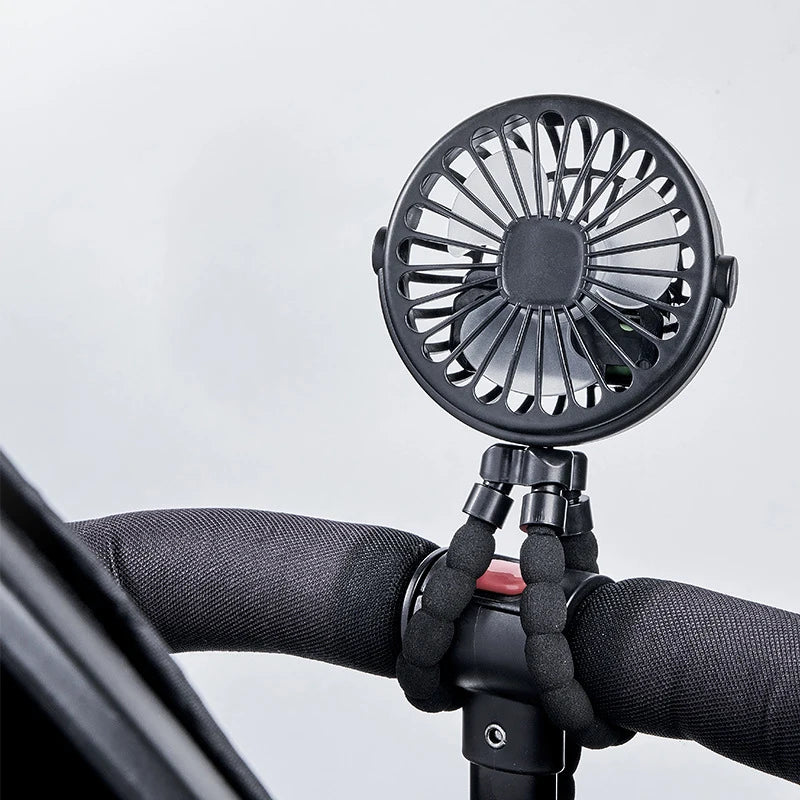 Baby 3 Speeds Stroller Mini Fan with Light Portable USB Charging Fan