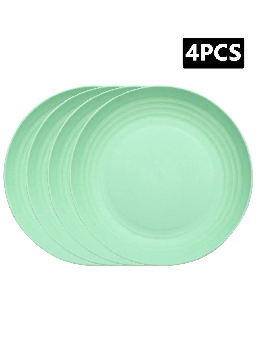 4/8pcs Plastic Original Plate, Reusable, Camping Picnic Dessert Plate, Fruit Plate, Dinner Plate, Dishwasher and Microwave Safe