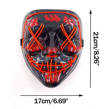 Wireless LED Purge Mask Halloween Horror Party Carnival Cosplay Costume Props Halloween Purge Masks 10 Colors LED Mask Men Women