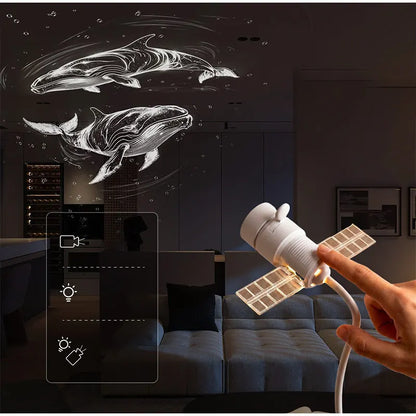 Satellite Shaped HD Star Projector & night light Plug and Play HD Dynamic Galaxy Projectors LED Night Light for Bedroom Ceiling