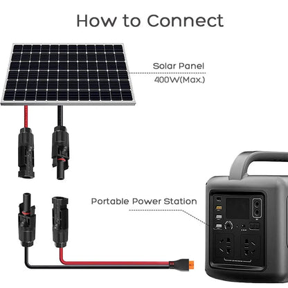 6m 3m 2m Solar to XT60i-F Connector Cable for EcoFlow River Delta ALLPOWERS R600 Bluetti Elite Anker SOLIX Etc. Solar Generator.