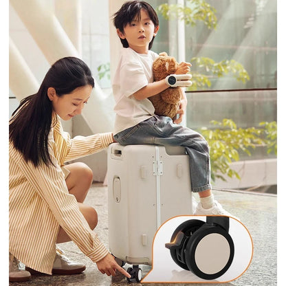 KO-KU 20 inch Carrier suitcase for children can sit and ride Aluminium Frame Travel suitcase with brake wheels 어린이캐리어