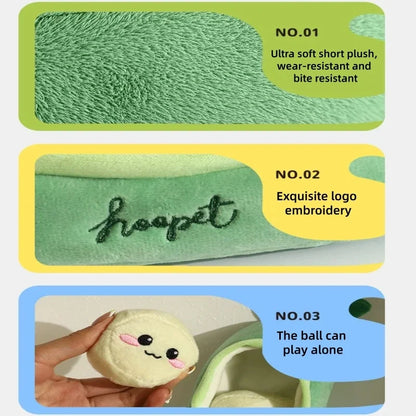 Soft Plush Pea Pod Pet Foraging Toy Squeaky Bite Resistant Teeth Grinding Anxiety Relief Interactive Puppy Training Accessory