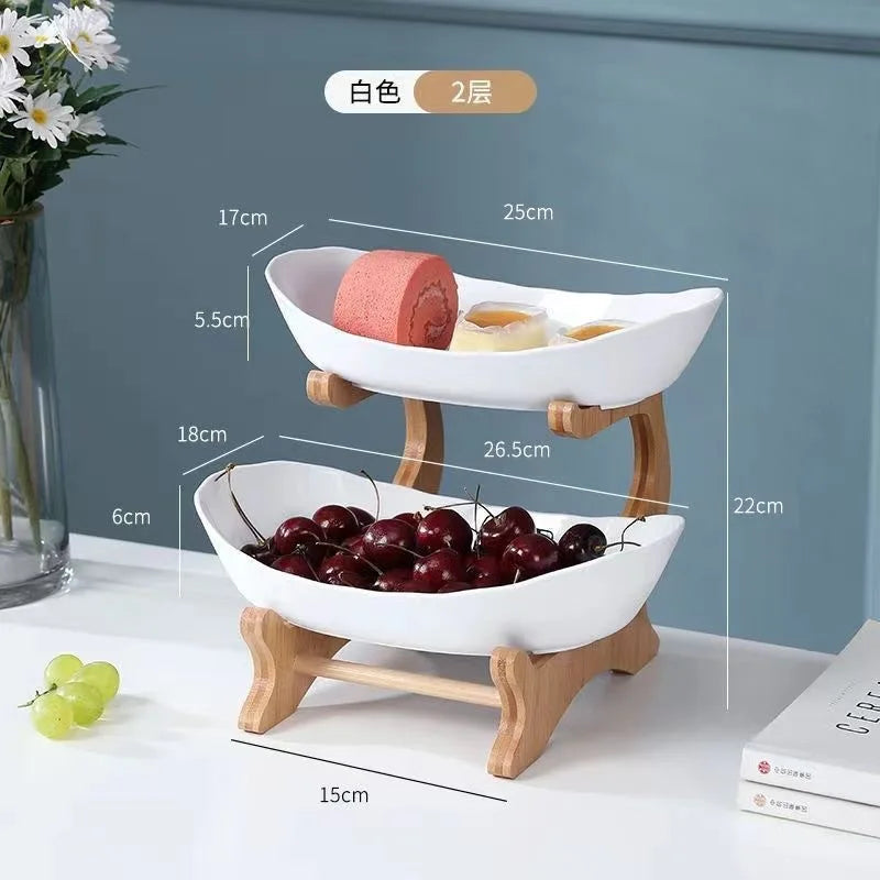 Creative 2/3 Layer Fruit Plate Home Organizer Living Room Plastic Snack Dish Dried Fruit Basket Candy Dish Cake Stand Salad Bowl