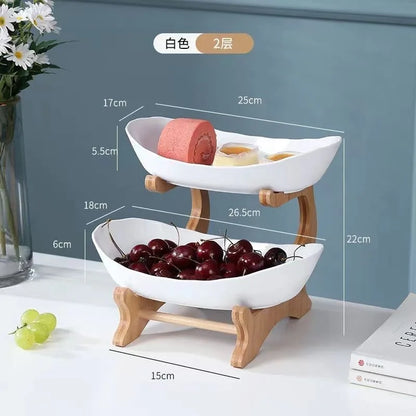 Creative 2/3 Layer Fruit Plate Home Organizer Living Room Plastic Snack Dish Dried Fruit Basket Candy Dish Cake Stand Salad Bowl