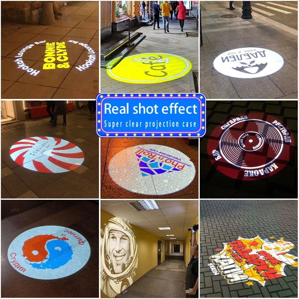 Advertising Gobo Projector Custom Logo Lights Outdoor LED Projector Ip67 Hd Rotating Customize Logo Projector Door Light Wedding