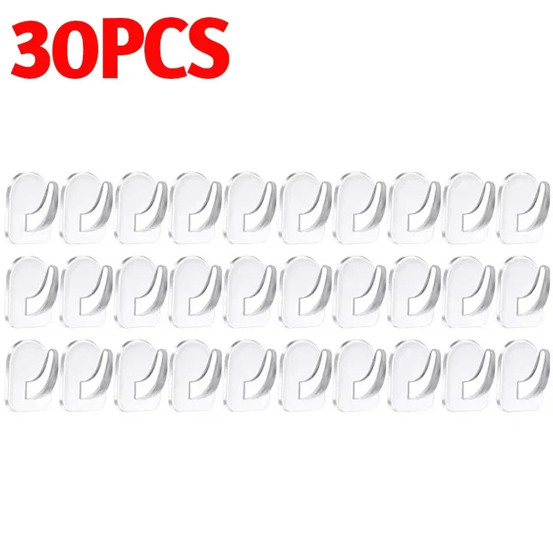 Mini Transparent Hooks Self-Adhesive Wall Hooks Heavy Duty Sticky Hangers Multi-Purpose Home Kitchen Bathroom Storage Organizer