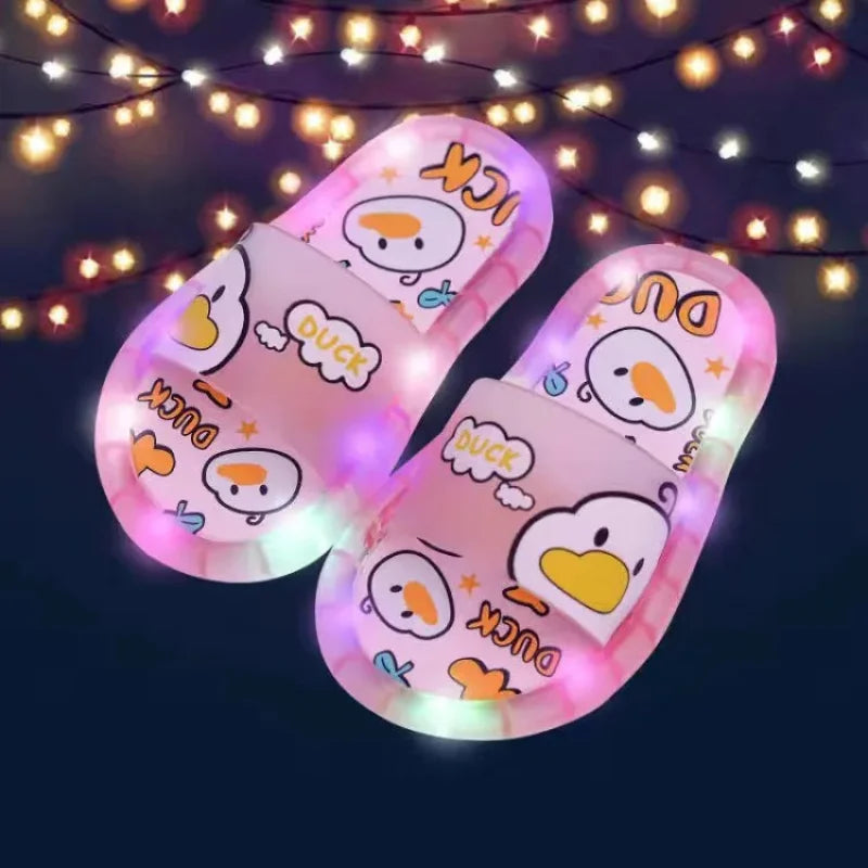 Flip Flops Toddler Light Up Slippers Children LED Kids Slippers Baby Bathroom Sandals Kids Shoes For Girl Boys
