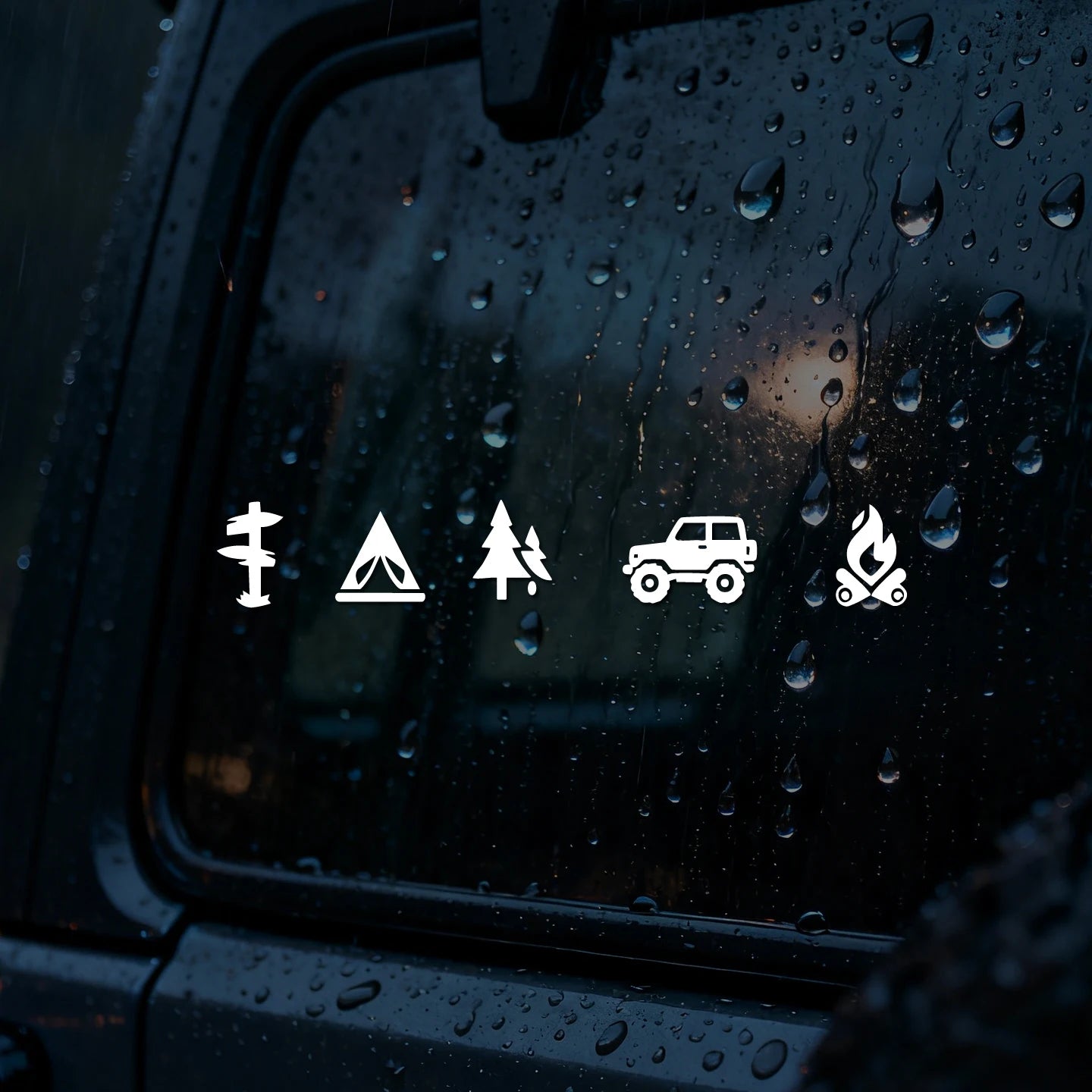 Camping Icons Outdoor Campfire Hiking Die Cut Vinyl Decal Sticker For Car Truck Motorcycle Window Bumper Wall Home Office Decor