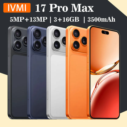 IVMI Smartphone Android 17 Promax  Dual SIM 6.7"Display 3GB RAM 16GB ROM Cellphone WIFI Play Store 4G Mobile Phones